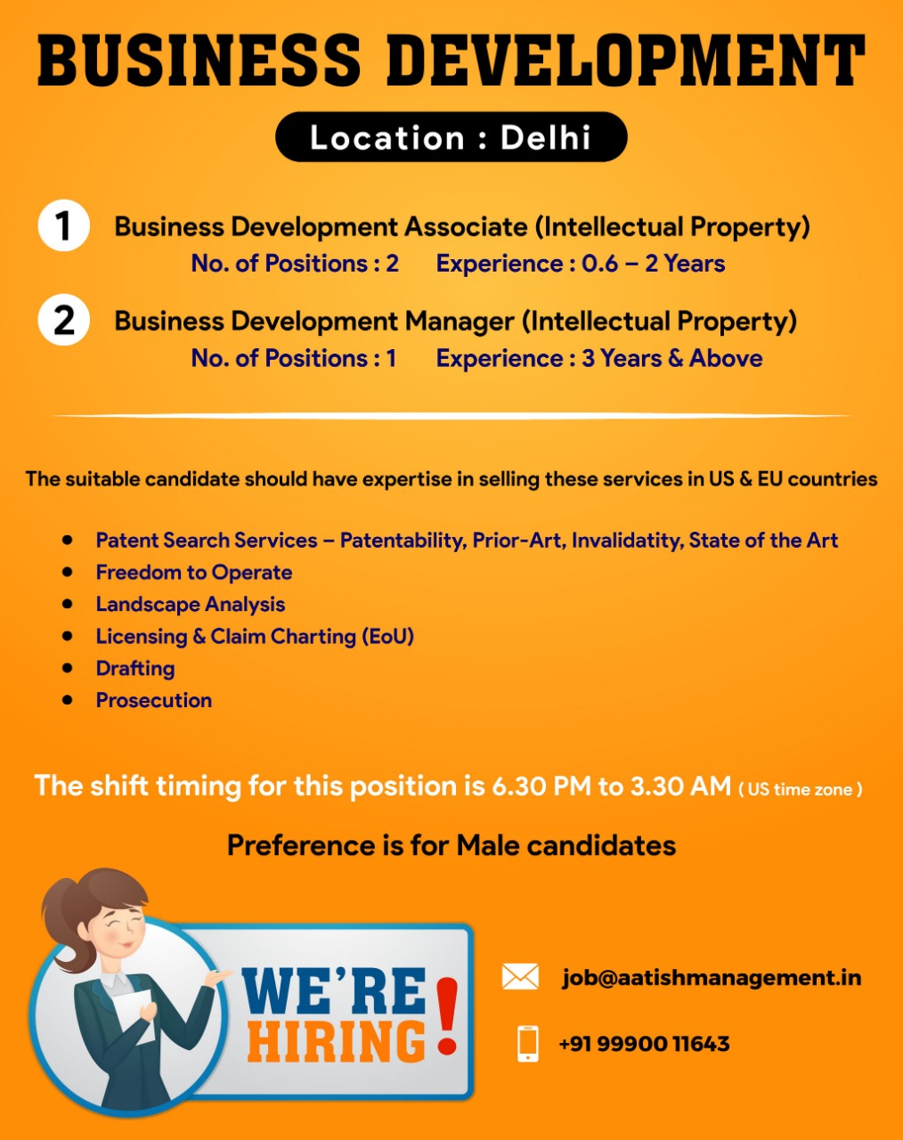 Hiring For Business Development Associates And Manager Aatish Management